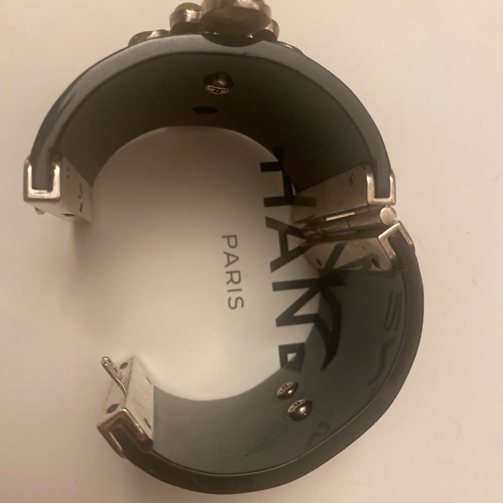 Chanel Black and Silver Cuff Bracelet - Picture 14 of 15